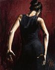 Flamenco Dancer Canvas Paintings - El Baile del Flamenco en Rojo II